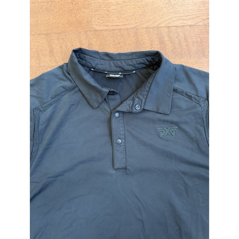 PXG Golf Polo Shirt Men's L Black Performance Stretch